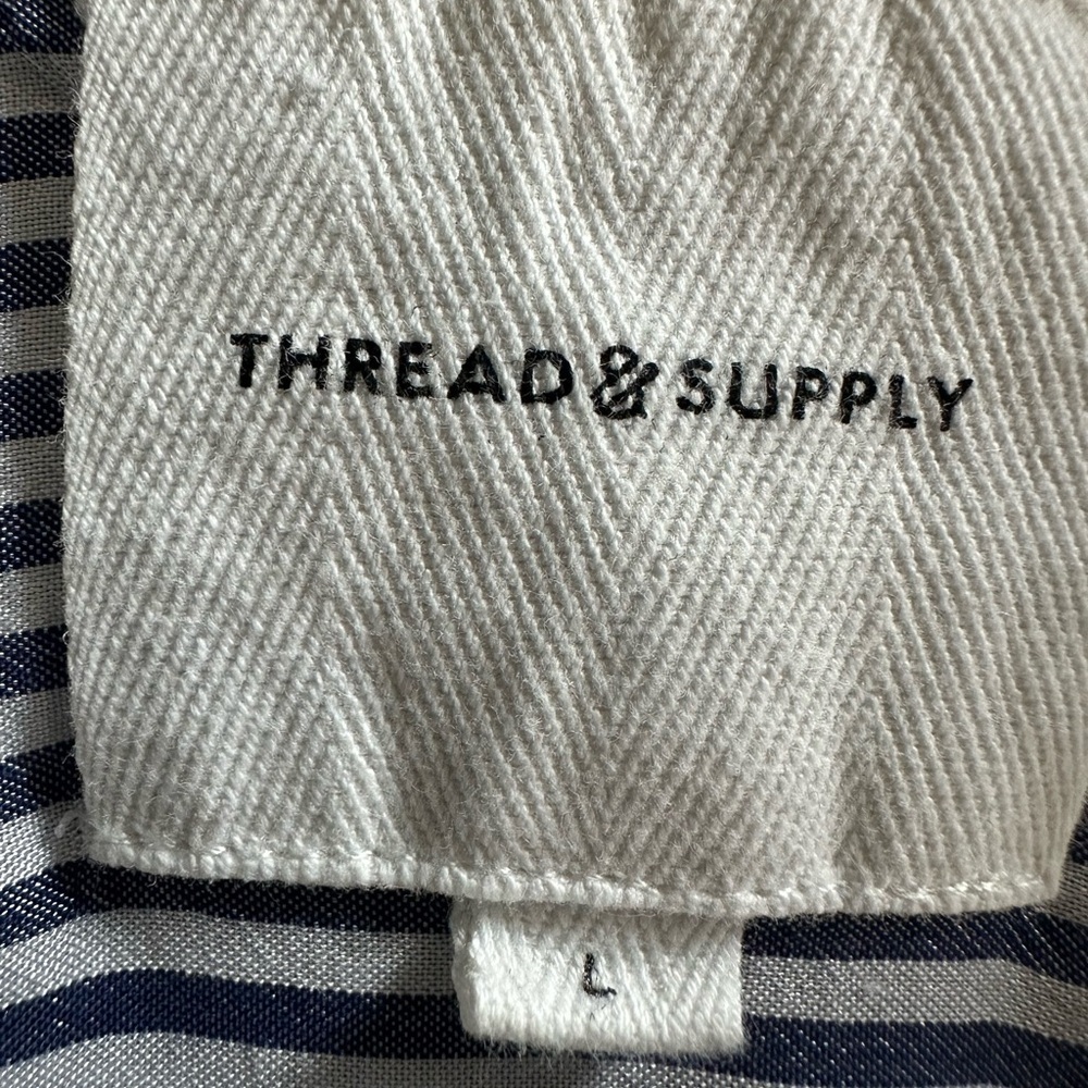 Thread & Supply Blue and White Striped Button-Down Shirt (1016) - Picture 11 of 12